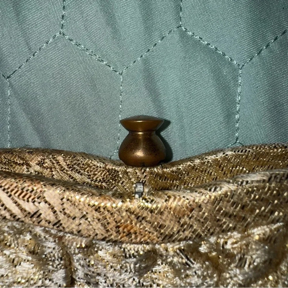 Vintage Metallic Gold Tapestry Evening Bag Purse Clutch Chain Clasp - Picture 5 of 9